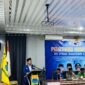 Ketua PMII Bandar Lampung, Dapid Novian Mastur, ketika menyampaikan sambutan. Foto: Luki