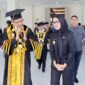 Wakil Gubernur Lampung, Jihan Nurlela, saat menghadiri Sidang Senat Terbuka Pengukuhan 15 Guru Besar Universitas Islam Negeri (UIN) Raden Intan Lampung di Ballroom kampus, Rabu (30/4/2025). Foto: Diskominfoik Lampung