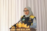 Jihan Nurlela ketika menyampaikan sambutan. Foto: Luki