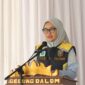 Jihan Nurlela ketika menyampaikan sambutan. Foto: Luki