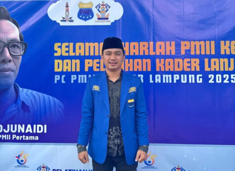 Ketua Pergerakan Mahasiswa Islam Indonesia (PMII) Cabang Bandar Lampung, Dapid Novian Mastur.