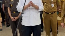 Menteri Agraria dan Tata Ruang/Badan Pertanahan Nasional (ATR/BPN) Nusron Wahid, ketika konferensi pers.