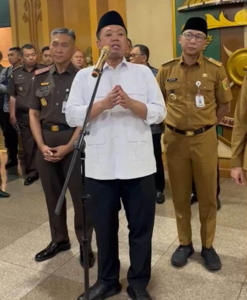 Menteri Agraria dan Tata Ruang/Badan Pertanahan Nasional (ATR/BPN) Nusron Wahid, ketika konferensi pers.