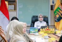 Jihan Nurlela ketika memimpin rapat. (Foto: Diskominfo Lampung).